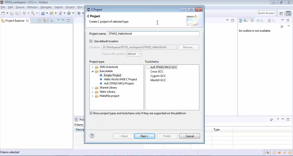 Creating a FreeRTOS Based STM32 MCUs Hello World Project