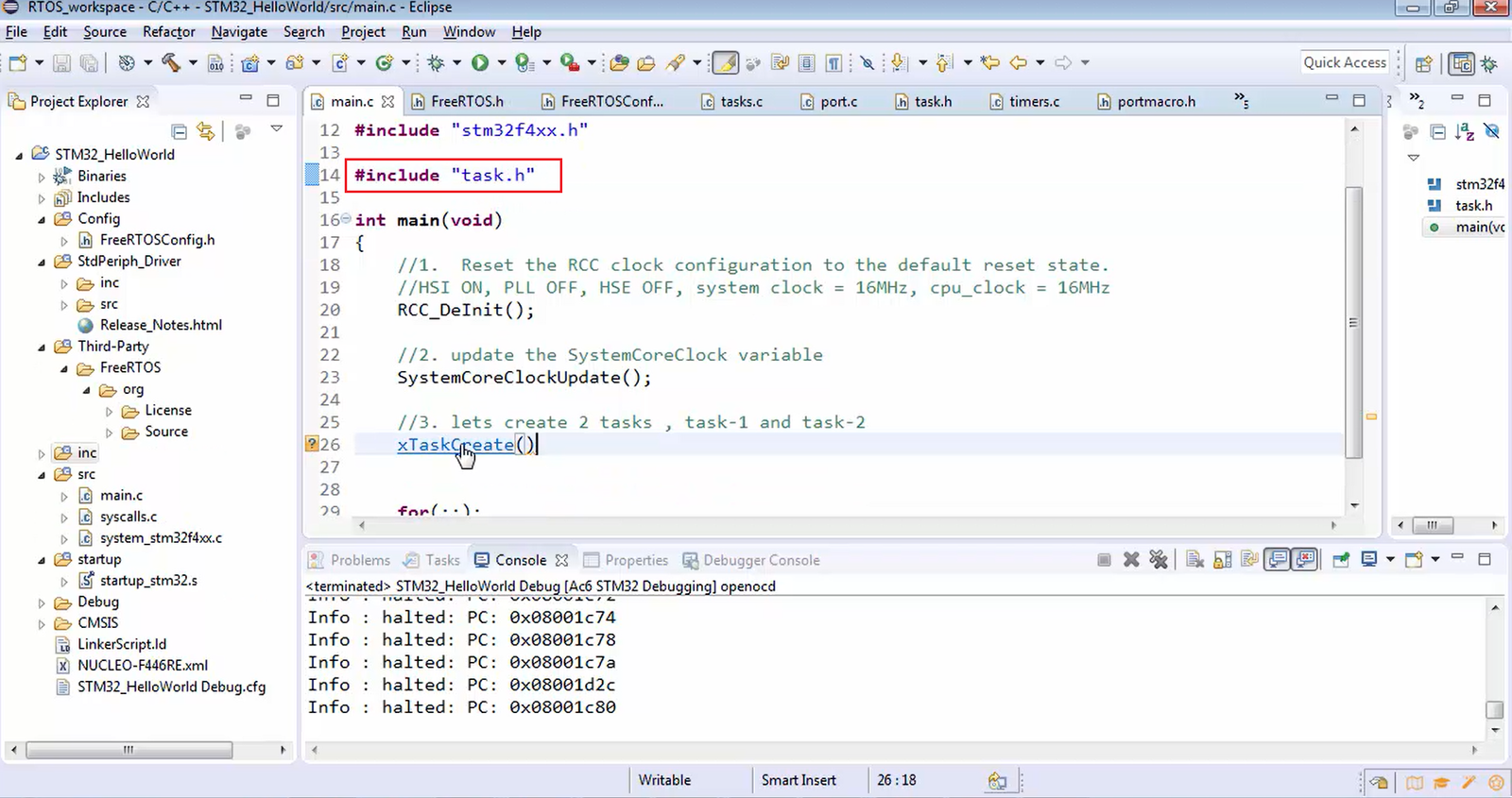 FreeRTOS Lecture 28 - Exercise: Creating FreeRTOS Tasks Part-1