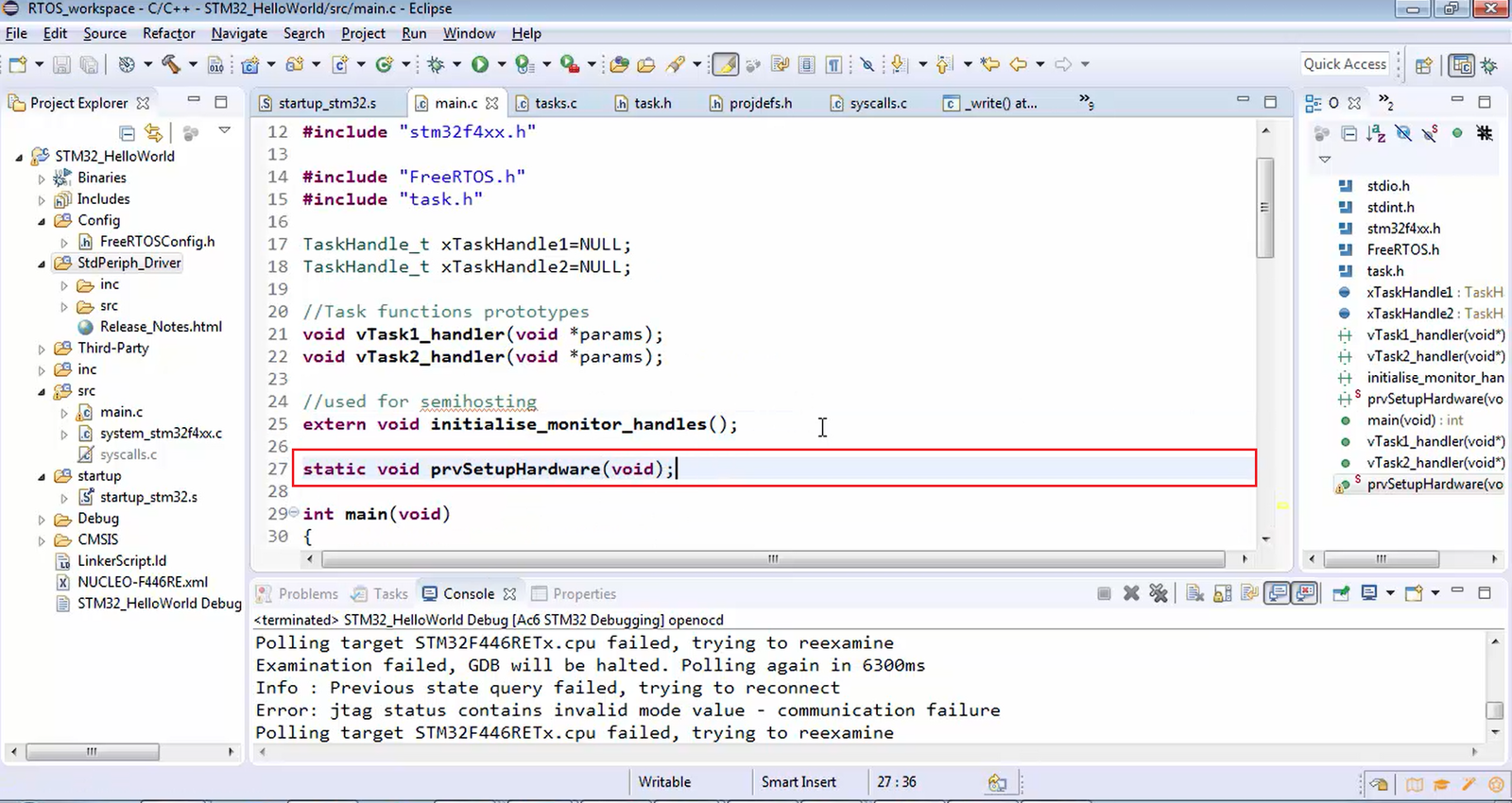 Using MCU Peripherals and Implementing Initialization Codes in FreeRTOS