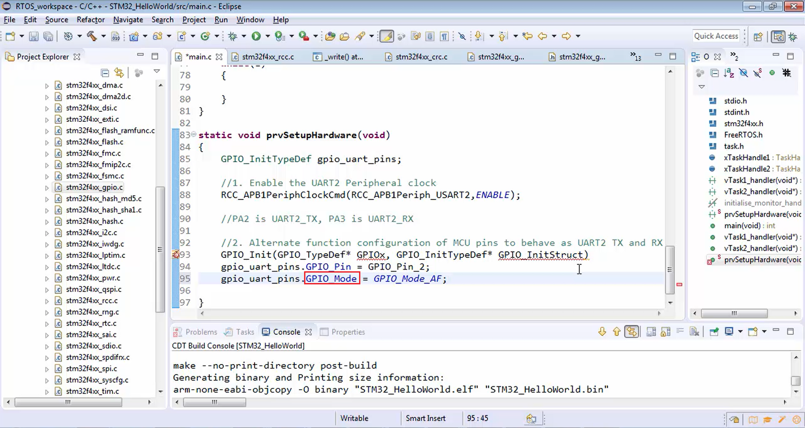 STM32 UART Pin Configuration Using STD Peripheral Library APIs