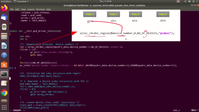Pcd driver with multiple devices code implementation part-3 | LDD1