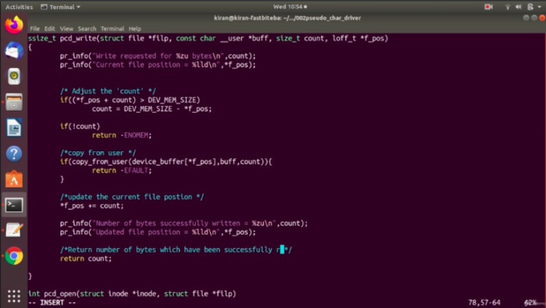 Write method implementation | Linux Device Driver Programming