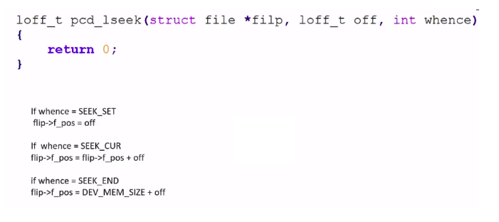 lseek Method in Linux Device Drivers