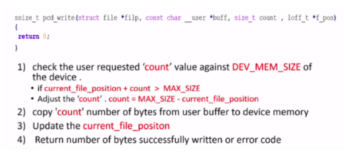 Write Method in Linux Device Drivers
