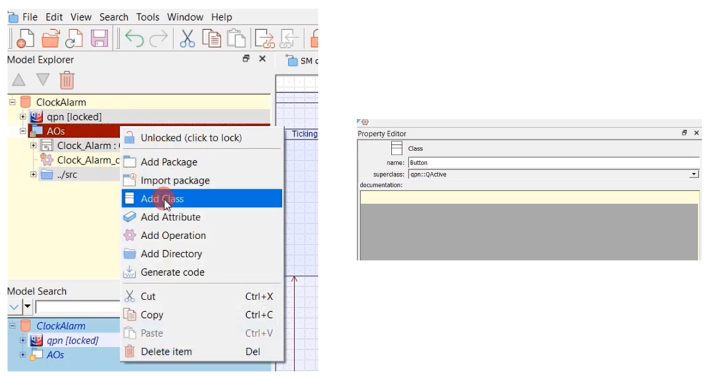 Implementing Active Object in Clock_Alarm System | FSM