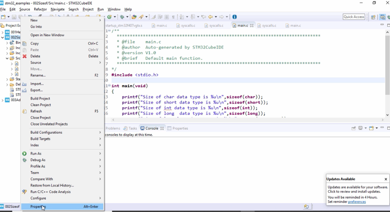 Compiler settings on STM32CubeIDE | Microcontroller Embedded C