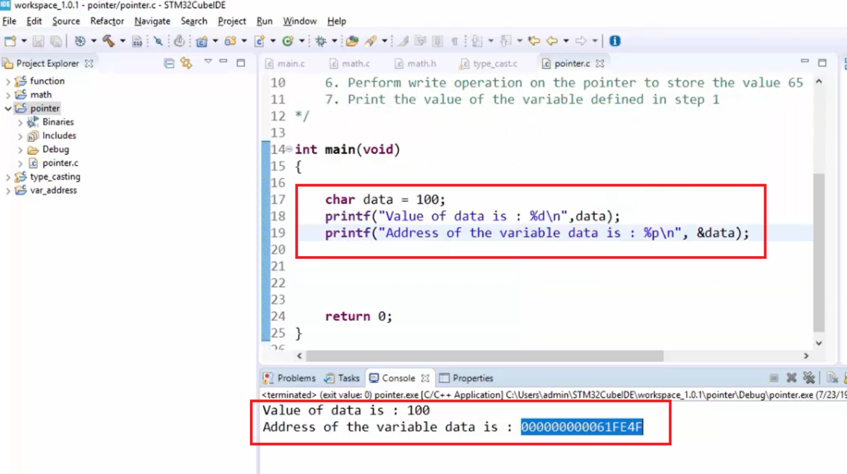 Pointer Exercise in C Programming - Practical Example
