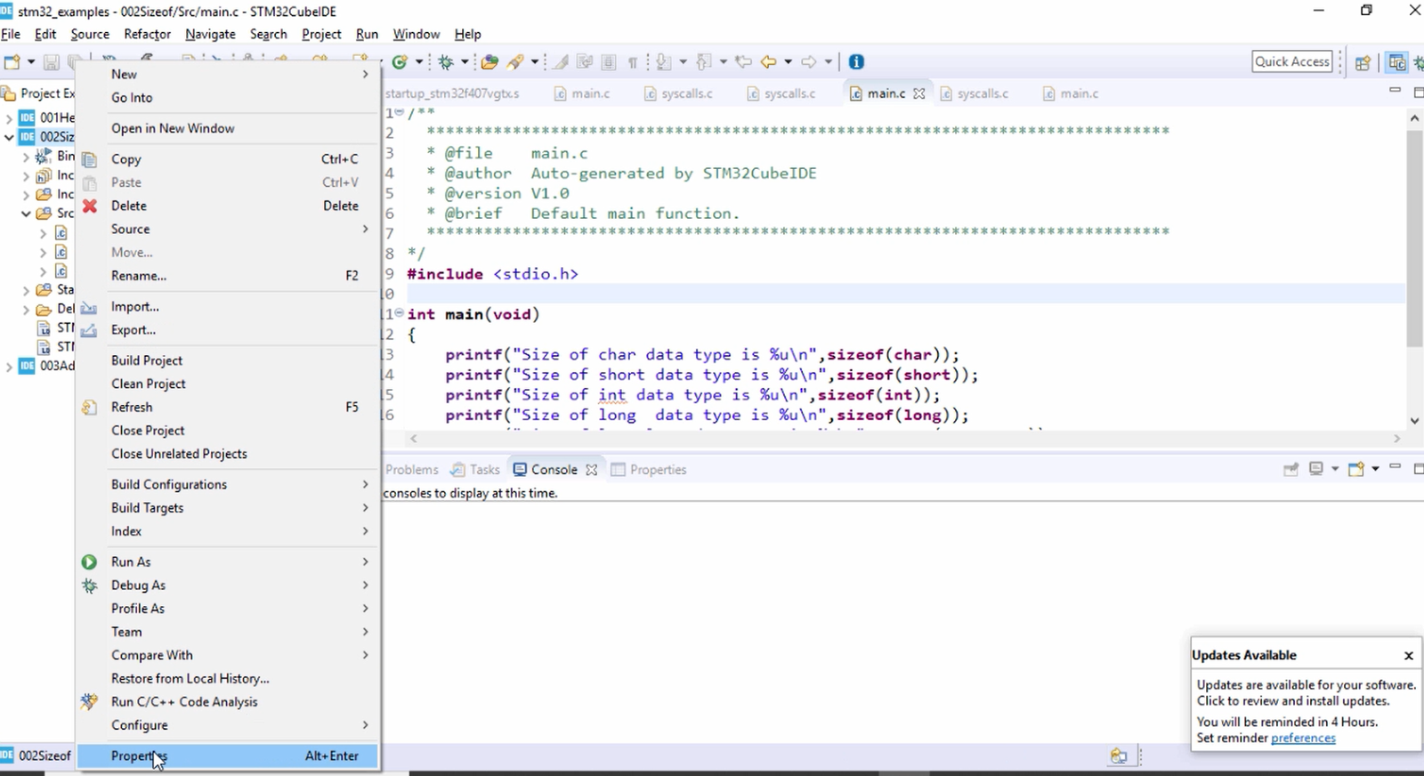 Compiler settings on STM32CubeIDE | Microcontroller Embedded C