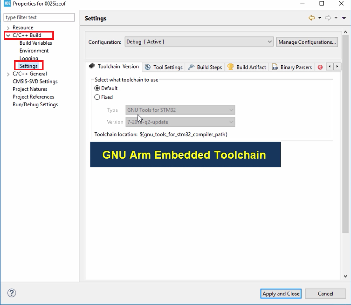 Compiler settings on STM32CubeIDE | Microcontroller Embedded C
