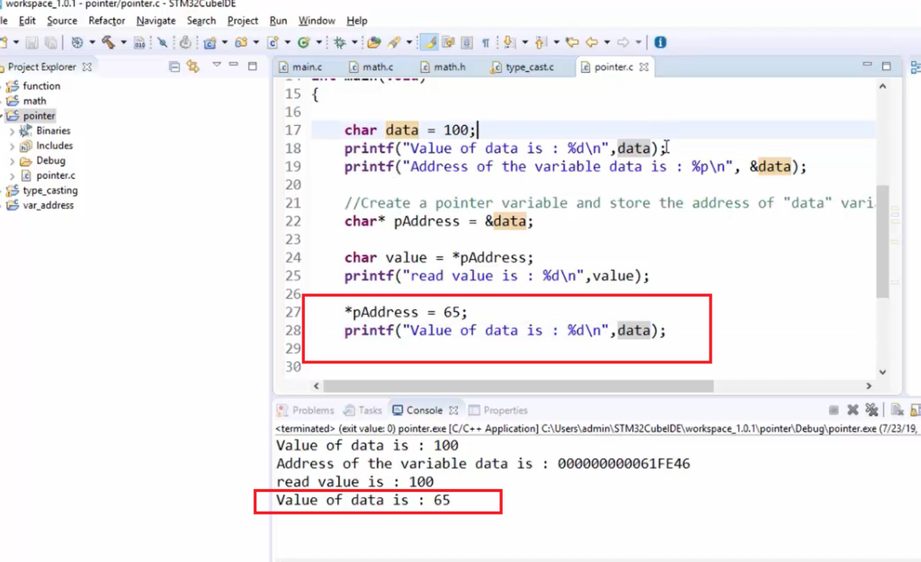 Pointer Exercise in C Programming - Practical Example