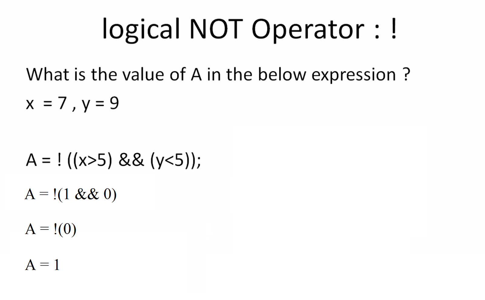 Logical operators in C with Example - AND(&&), OR(||), NOT(!)