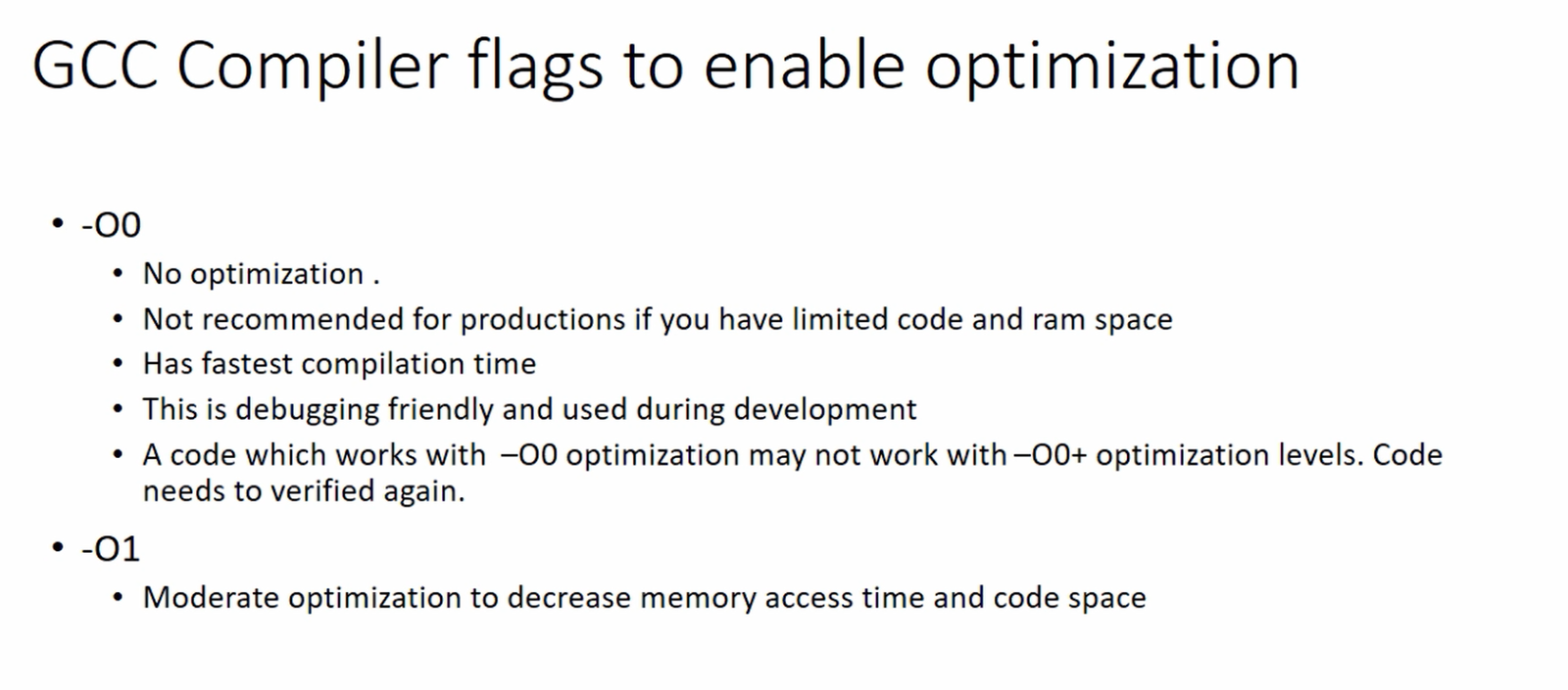 Compiler optimization and flags | Microcontroller Embedded C