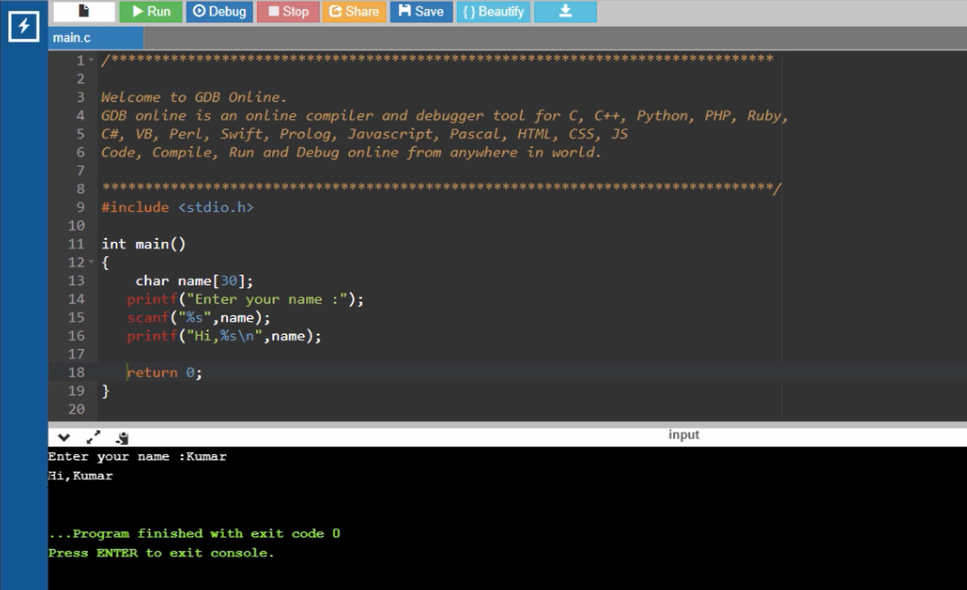 How to input a string? - Microcontroller Embedded C Programming