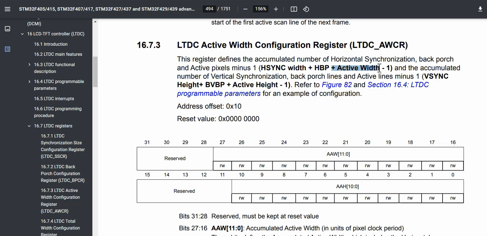 Configuring LTDC Synchronization Signals for Display Control