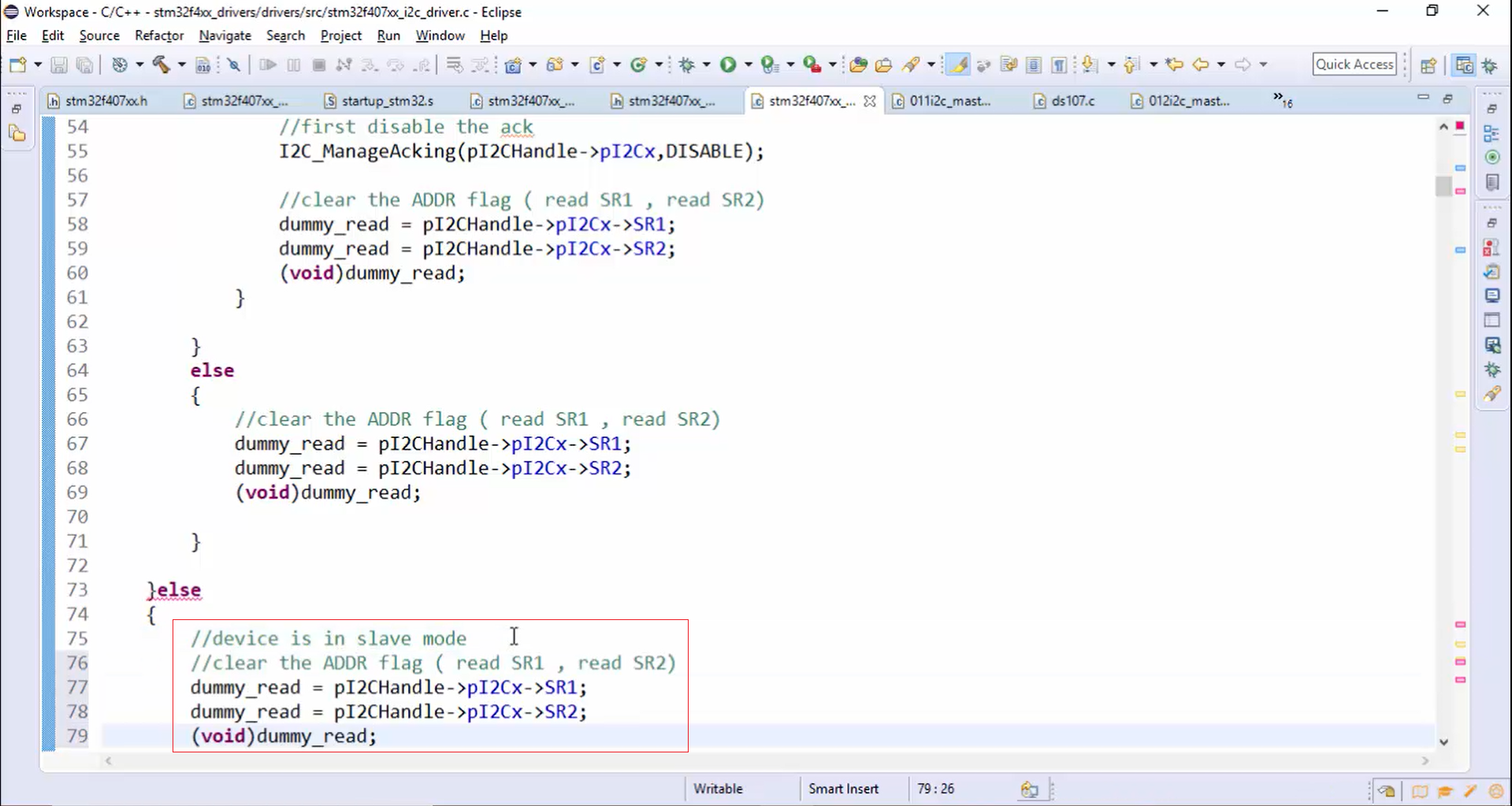 I2C IRQ handler implementation Part 6