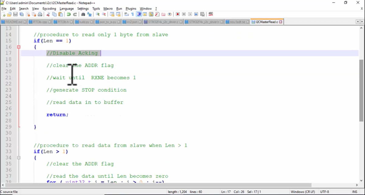 Assignment: I2C master receive data API implementation | STM32 I2C