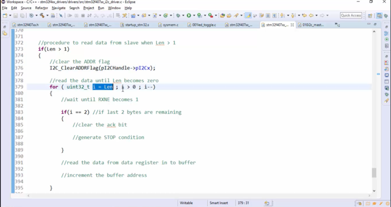 I2C Master Receive Data API Implementation: Part 2 | STM32 I2C