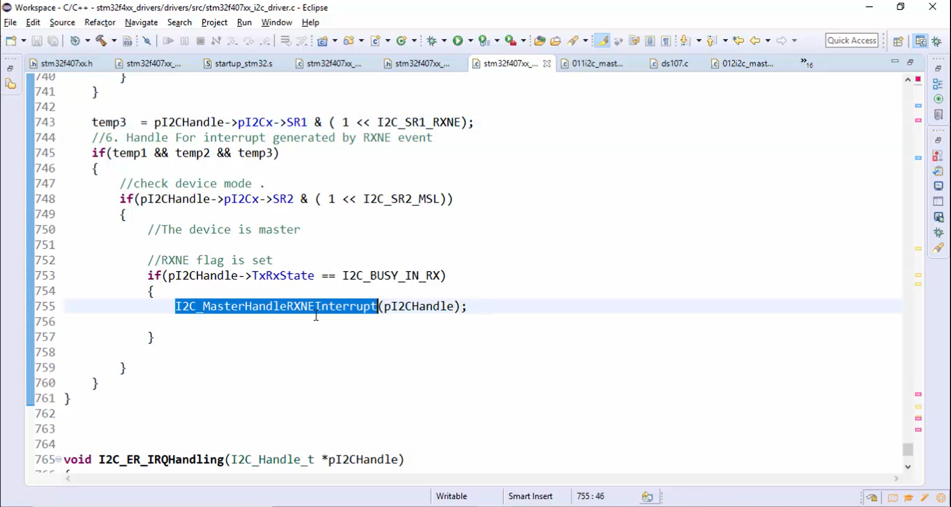 I2C IRQ handler implementation Part 6