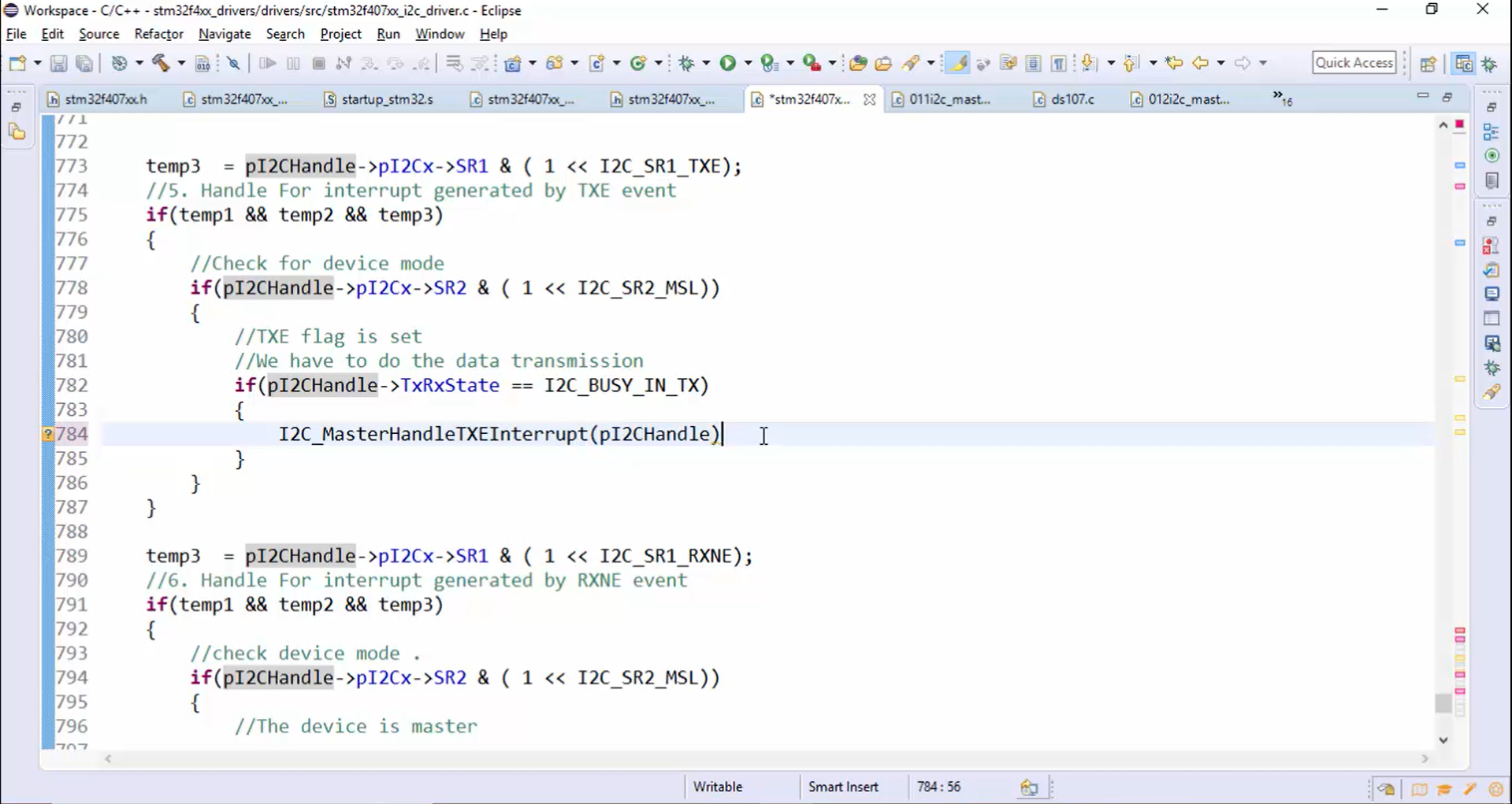 I2C IRQ handler implementation Part 6