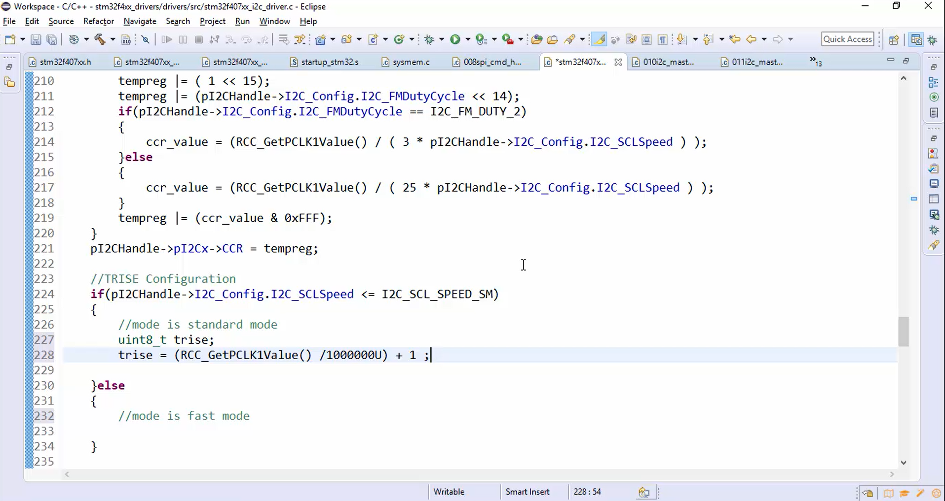 I2C rise time calculation