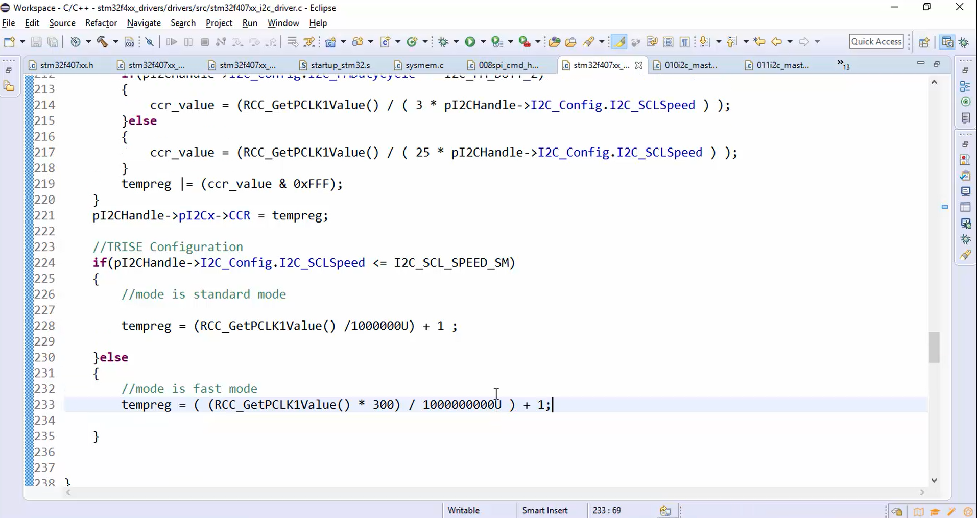 I2C rise time calculation