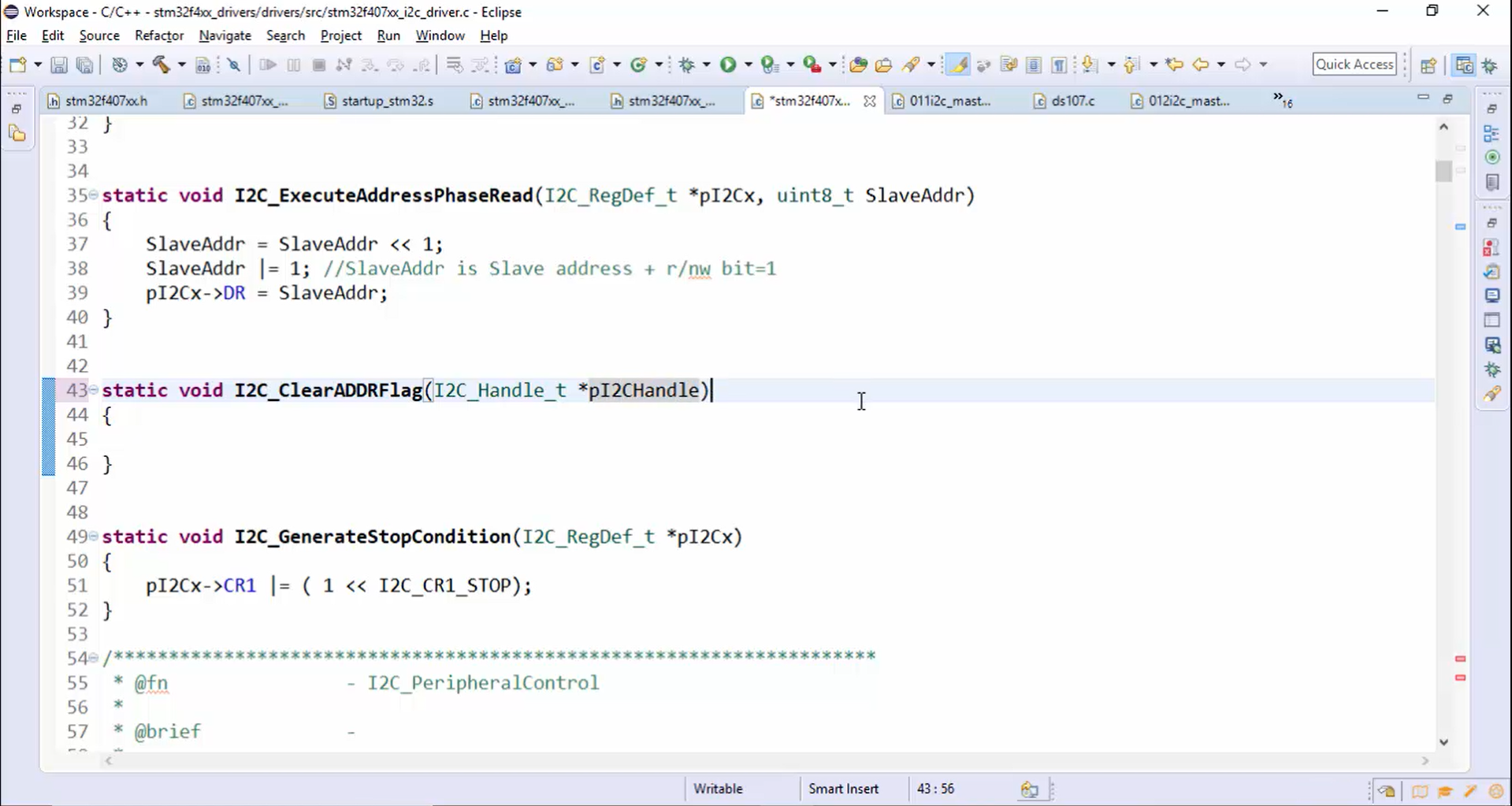 I2C IRQ handler implementation Part 6