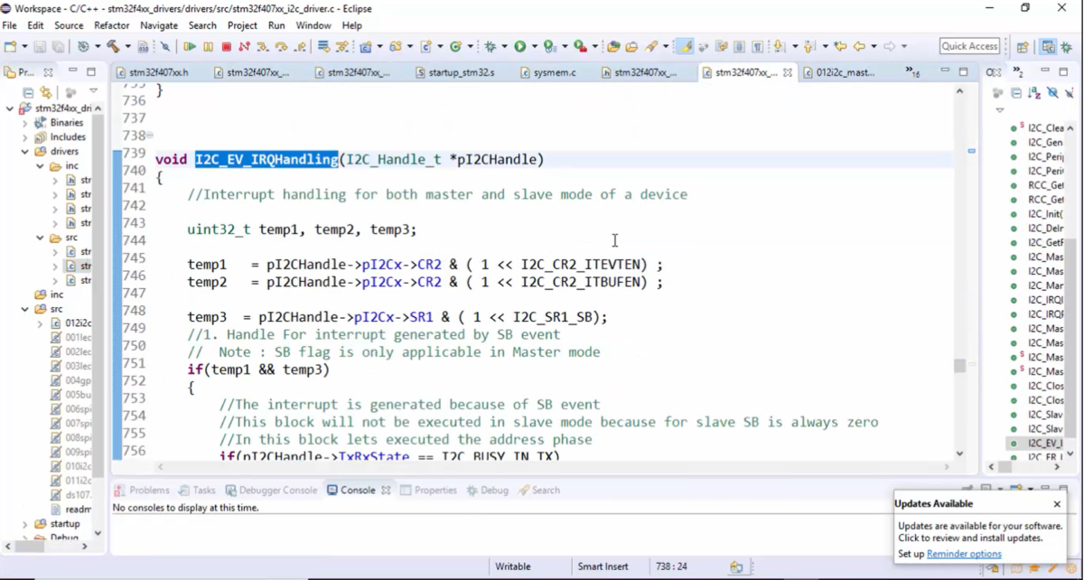 STM32 I2C Lecture 57: I2C slave support in driver