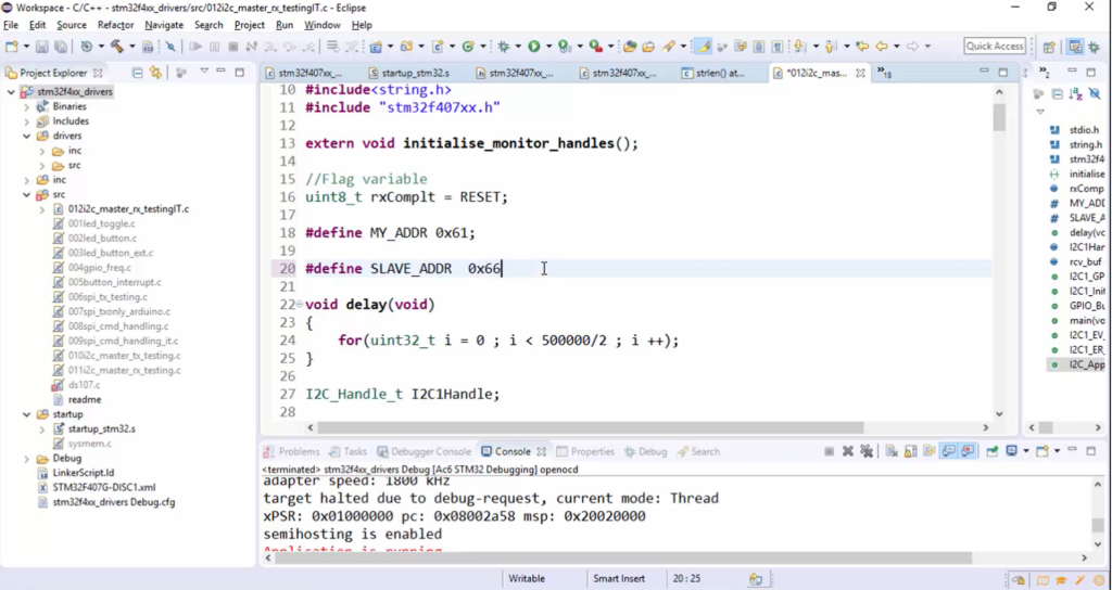 STM32 I2C Lecture 54 - Exercise: Testing I2C interrupt APIs part 2