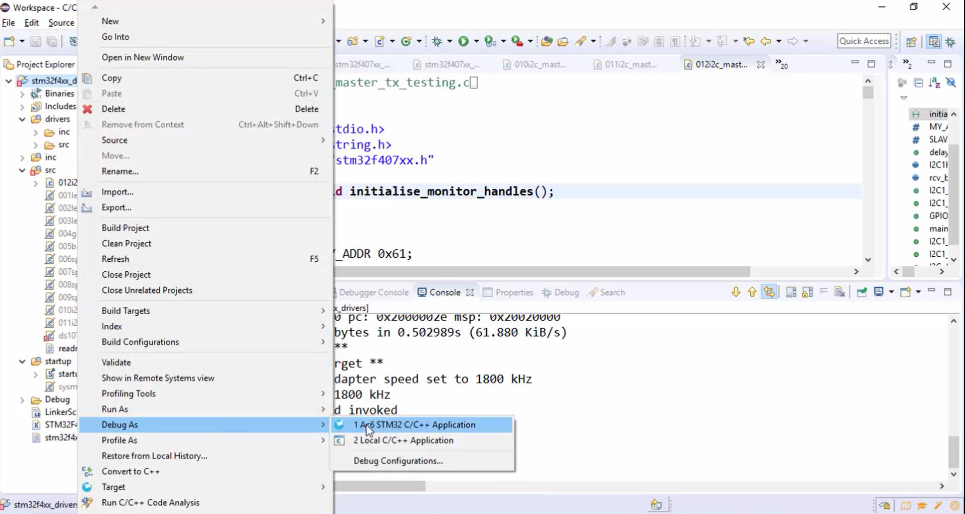 Testing I2C interrupt APIs part 1