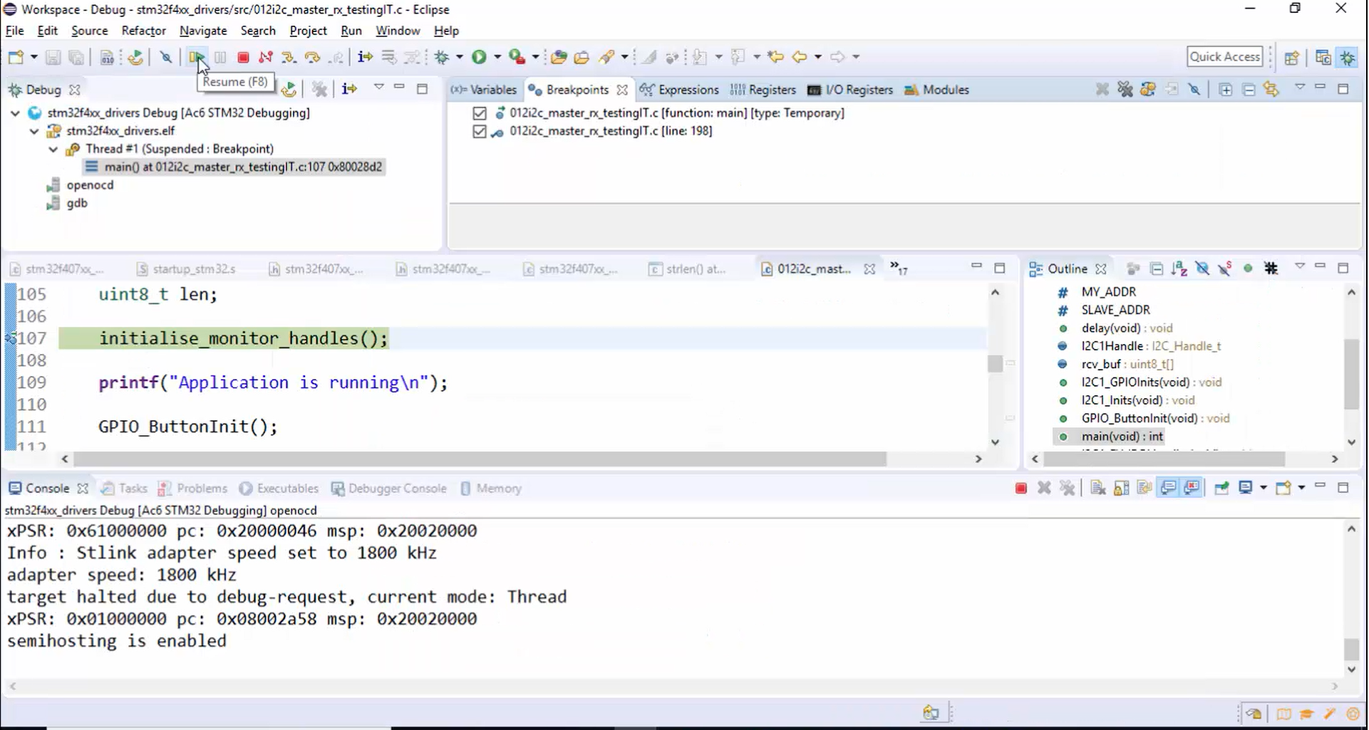 Exercise: Testing I2C interrupt APIs part 2