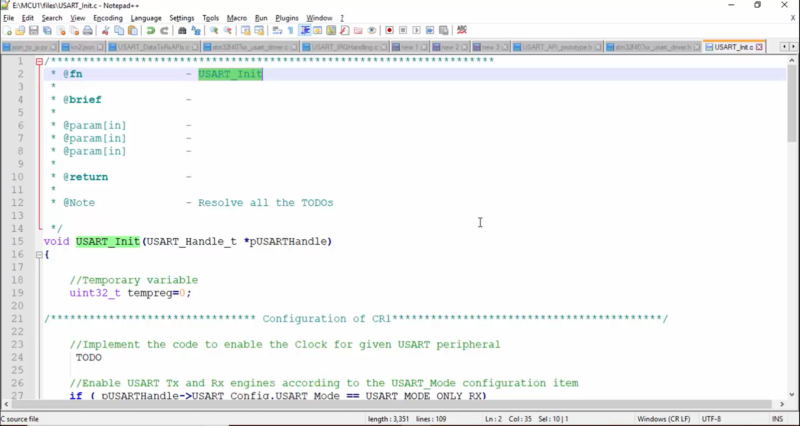 STM32 USART Lecture 4 - USART Driver API: USART Init