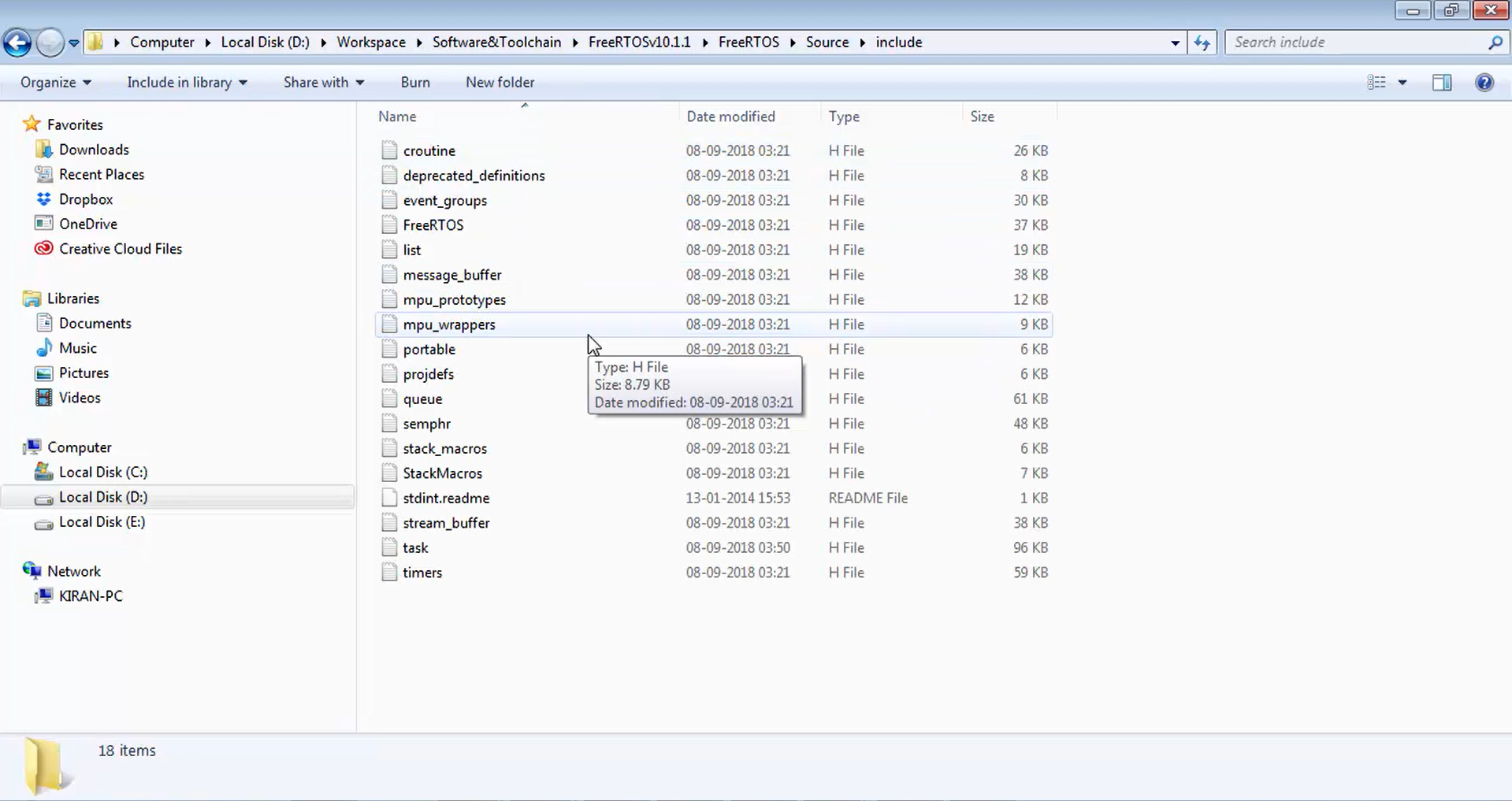 Installing FreeRTOS