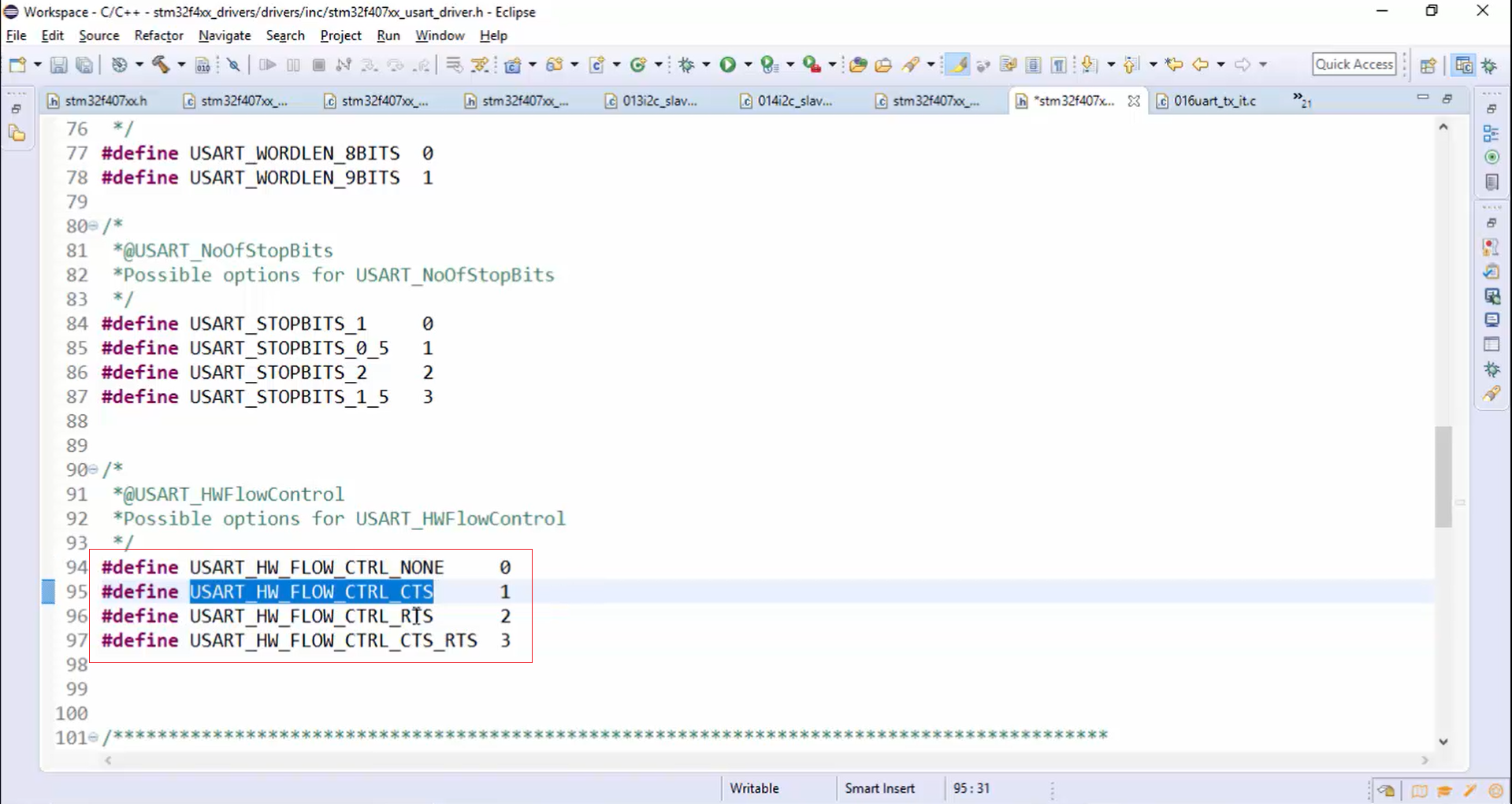 Macros to configure hardware flow control