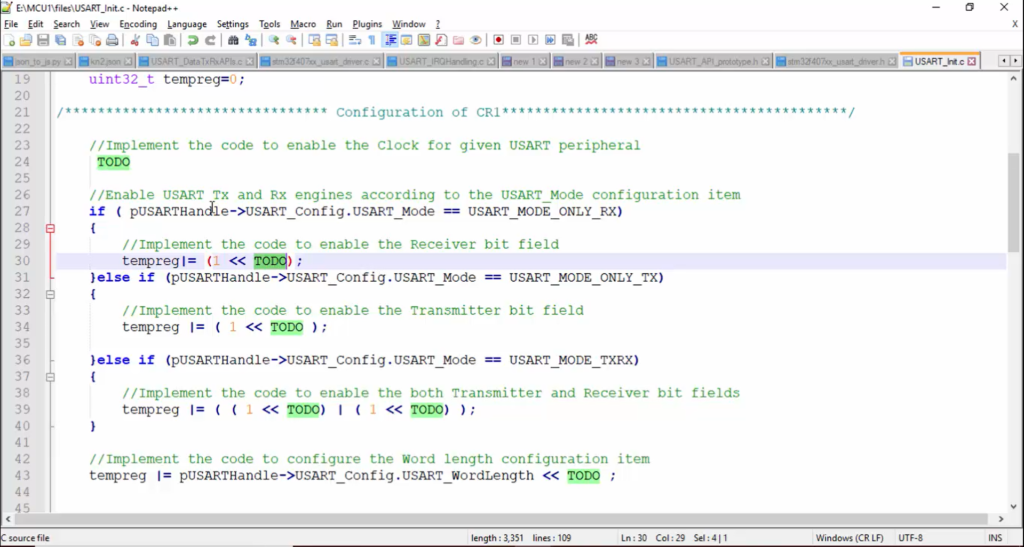 STM32 USART Lecture 4 - USART Driver API: USART Init