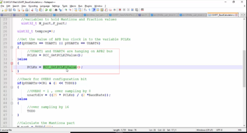 USART Baud Rate Coding for STM32 USART Peripherals