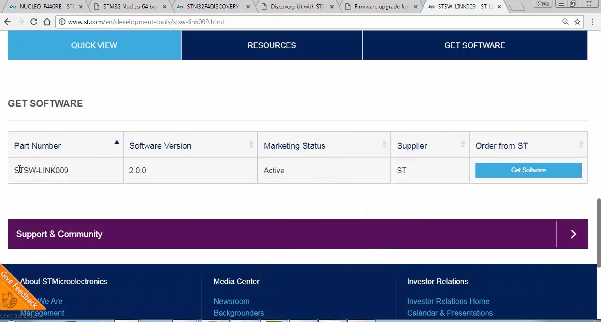 ST-Link driver for Windows.