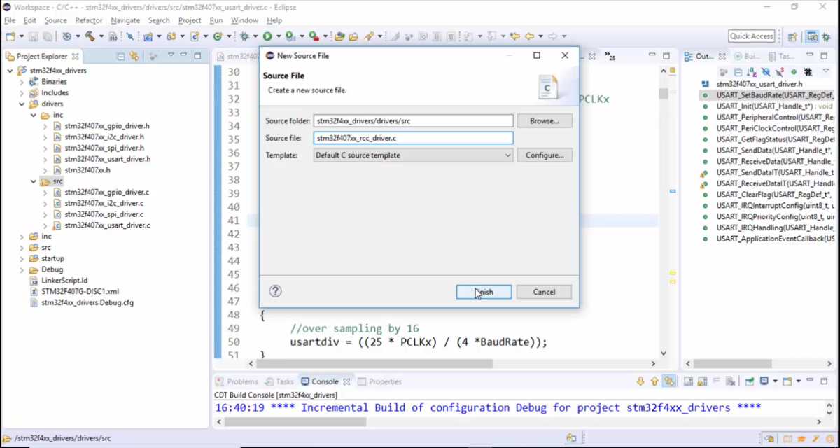 USART Baud Rate Coding for STM32 USART Peripherals
