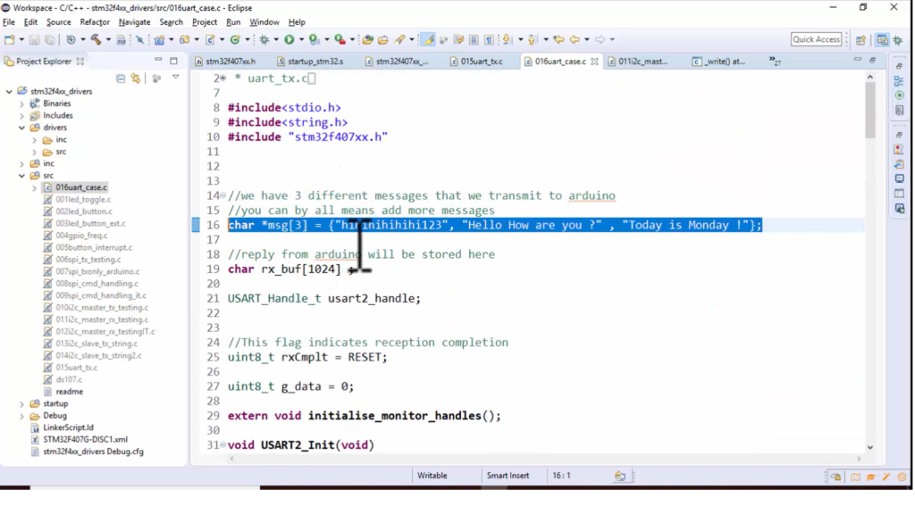 STM32 USART Lecture: Exercise to test the interrupt based APIs