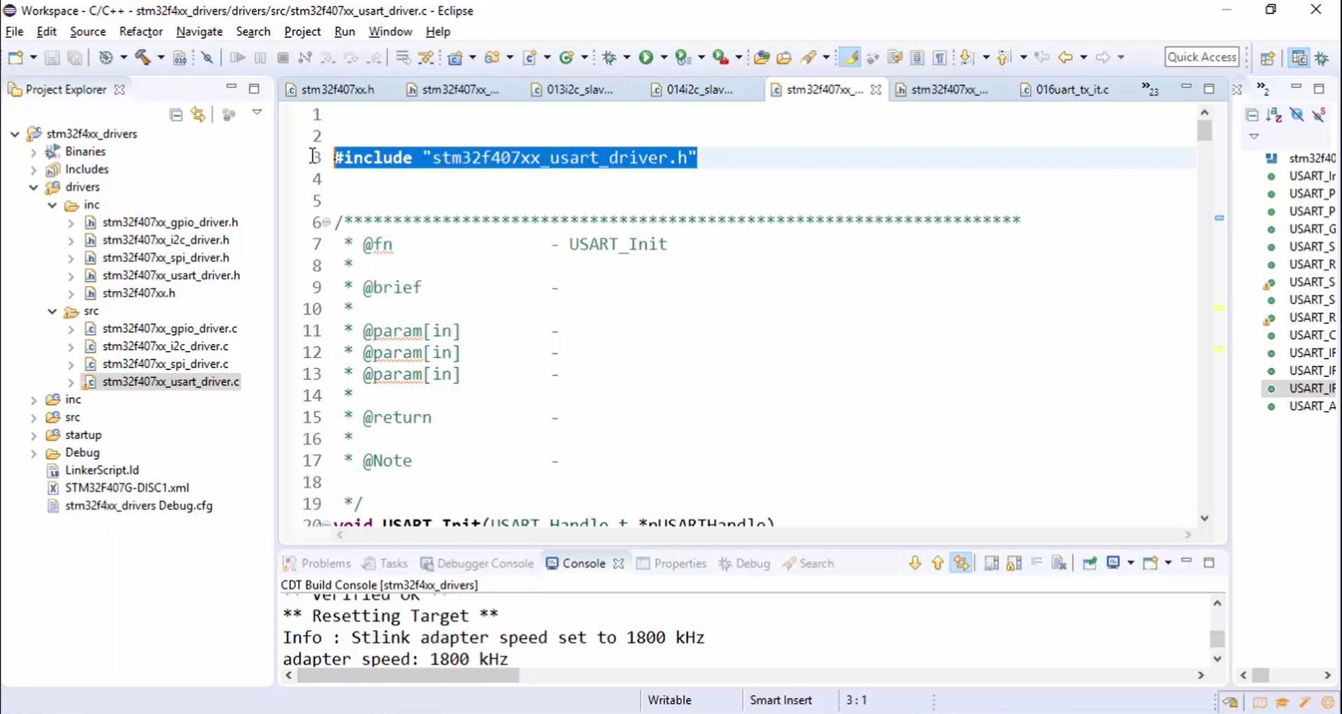 Adding usart_driver.h header file in the usart_driver.c