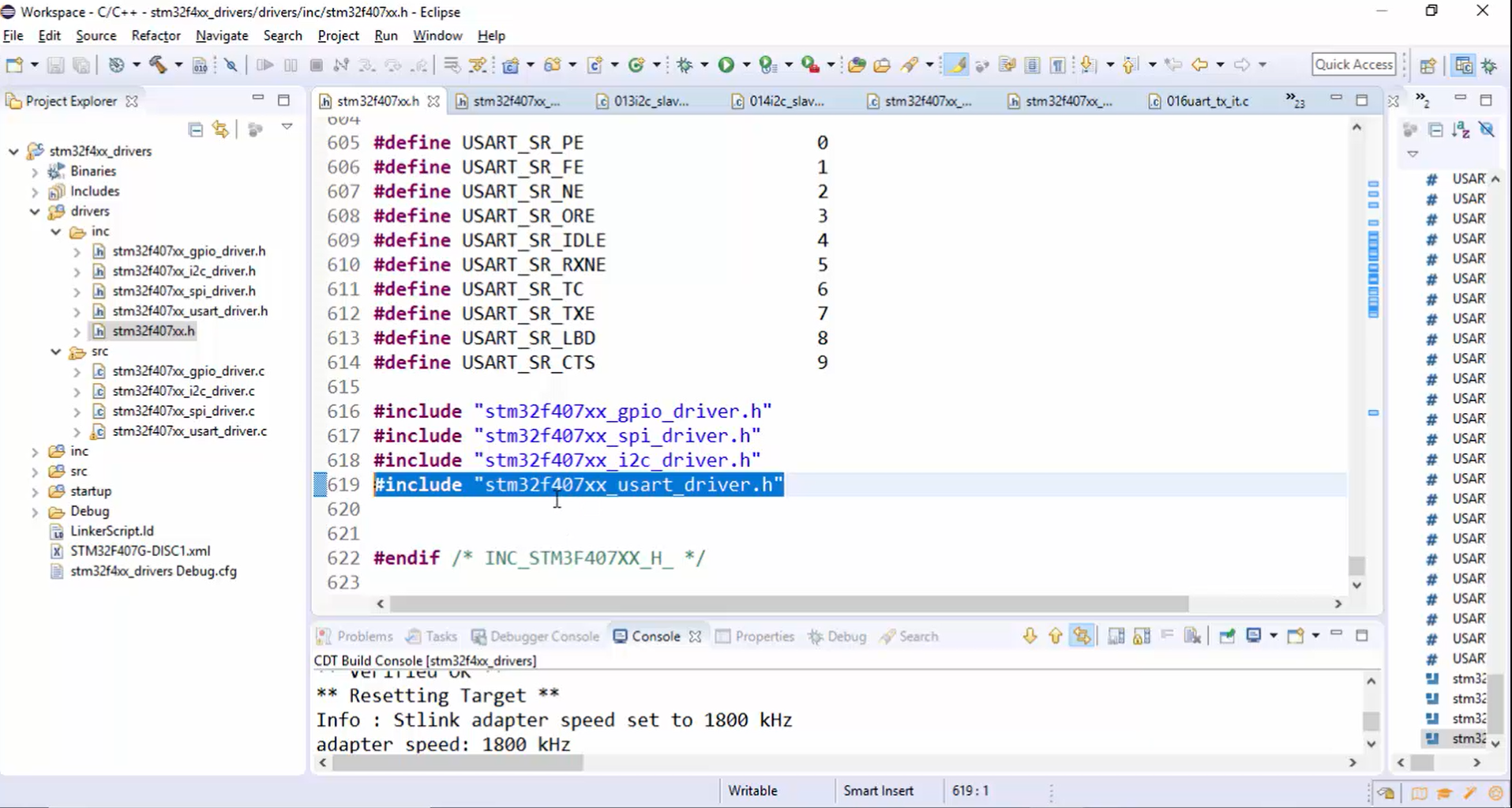 Adding usart_driver.h in MCU specific header file
