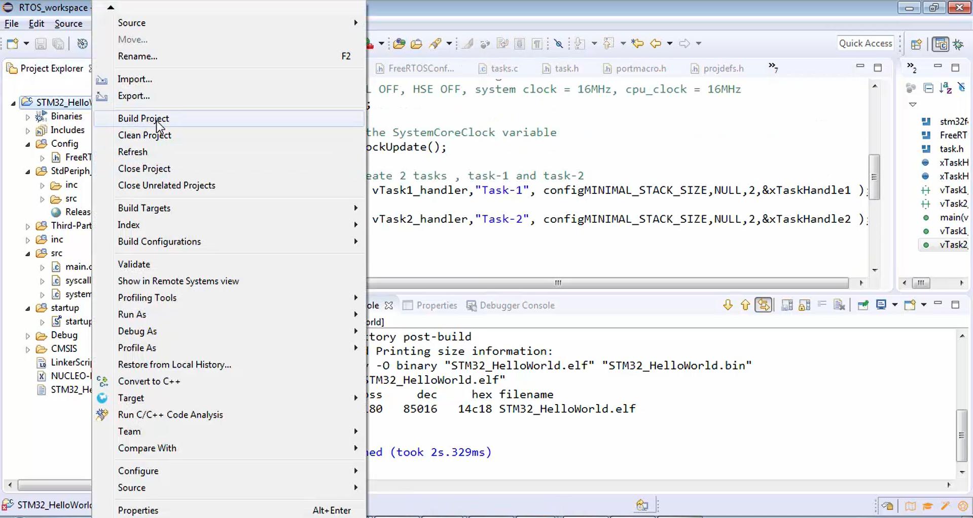 Figure 1. Building the project.