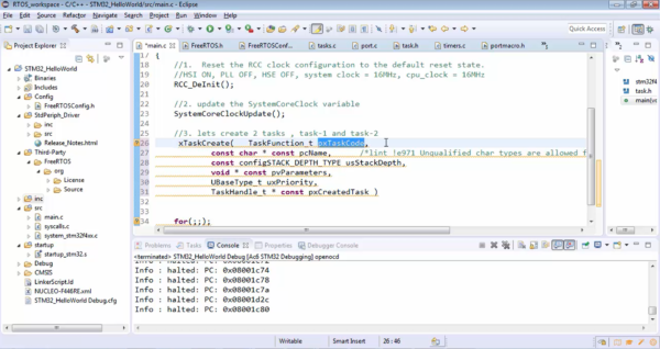 FreeRTOS Lecture 28 - Exercise: Creating FreeRTOS Tasks Part-1