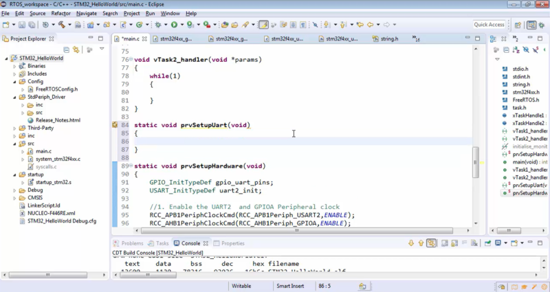 Exercise: UART Printmsg implementation using std periph. library