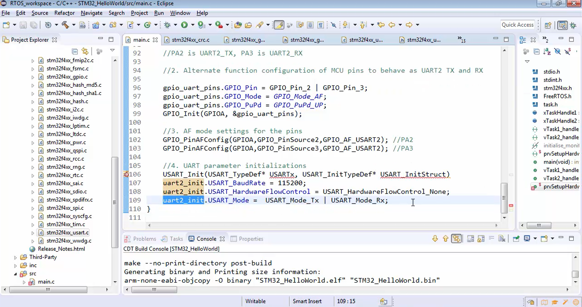 Figure 11. Configuring USART mode.