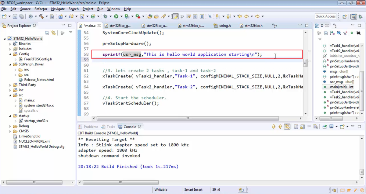 FreeRTOS Lecture 38- Exercise: Testing UART prints