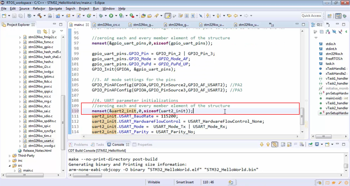 FreeRTOS Lecture 36 - Exercise: UART Parameter Inits