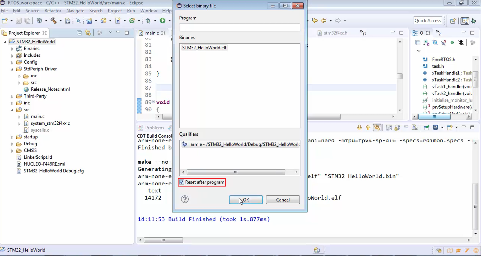 Testing our hello world application over UART