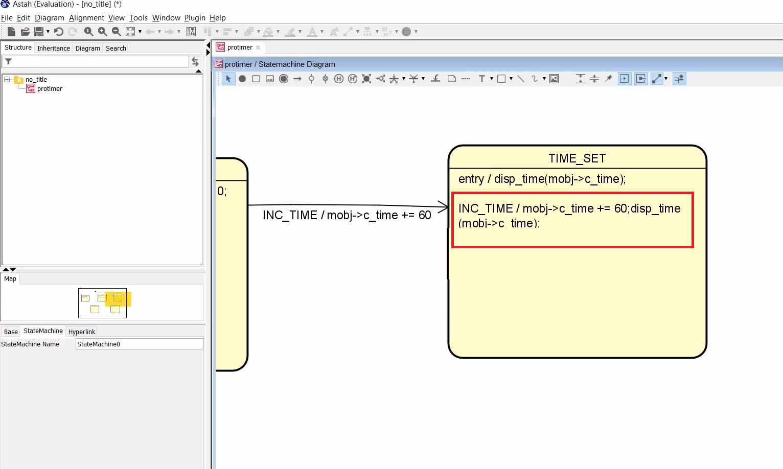 Figure 1. INC_TIME event for TIME_SET state