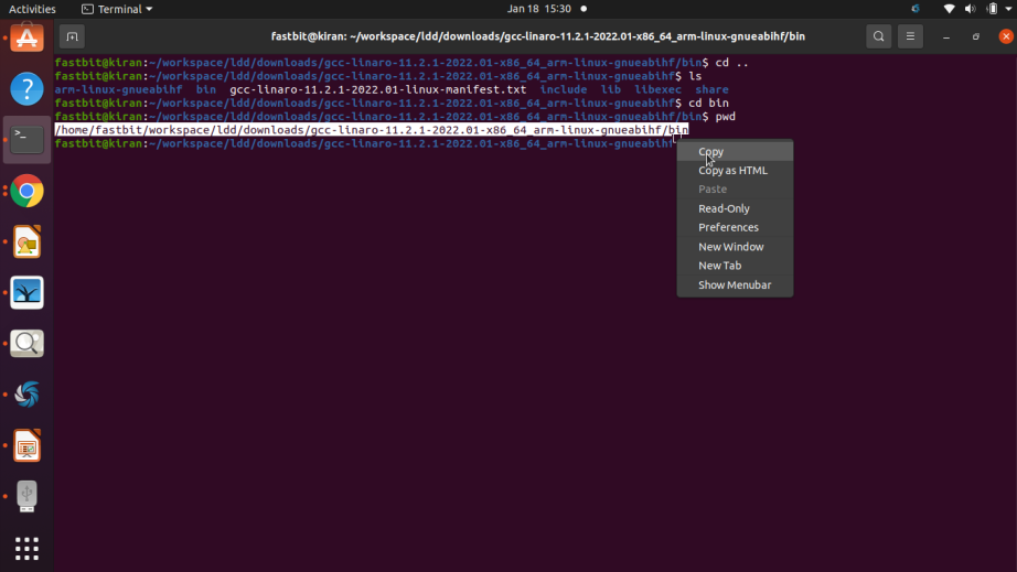 Figure 3. Bin Path finder on terminal.