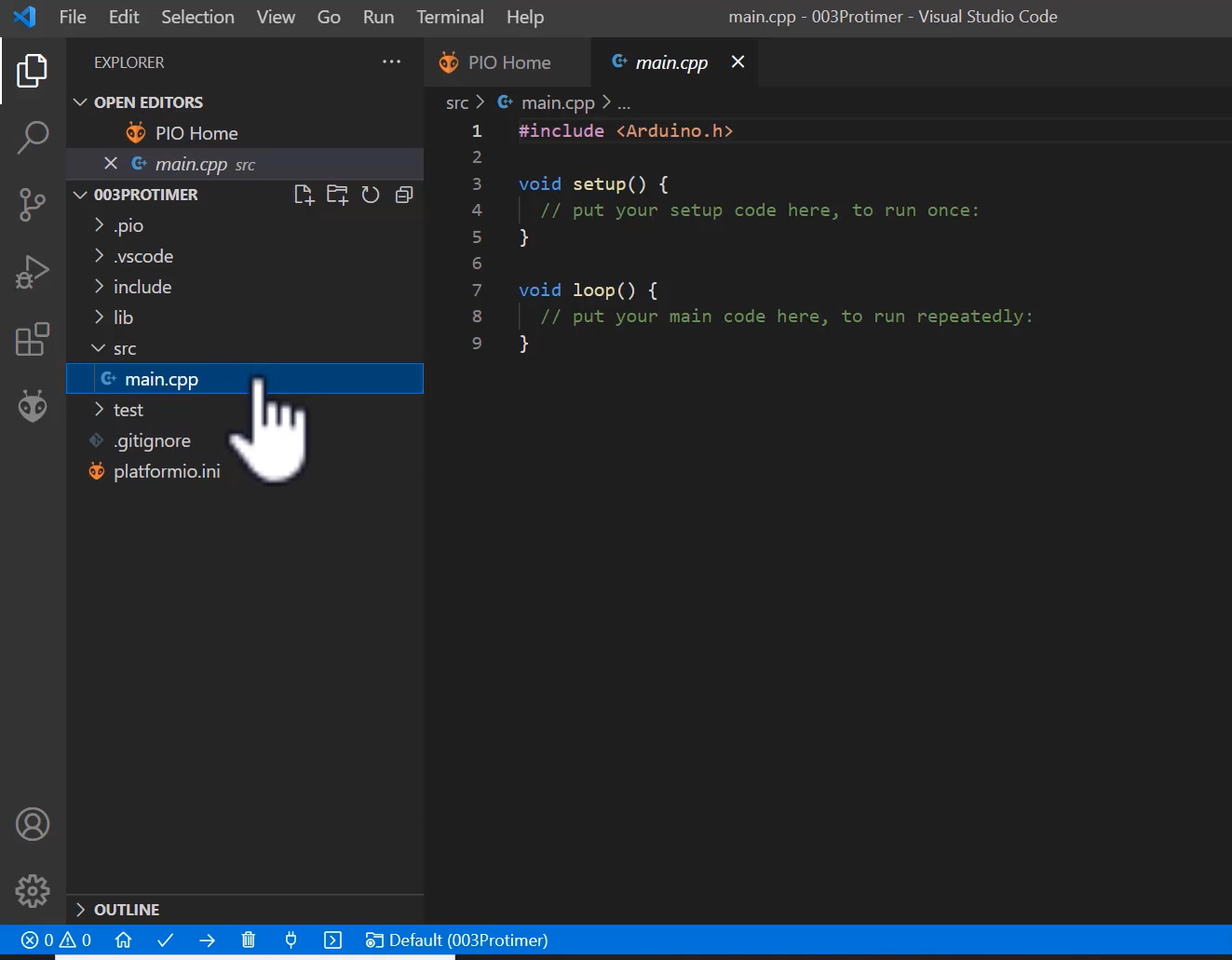 How to create new project in Microsoft visual Code IDE?